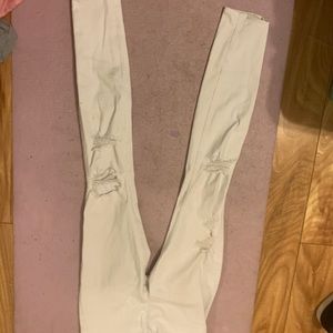 Hollister ripped white jeans